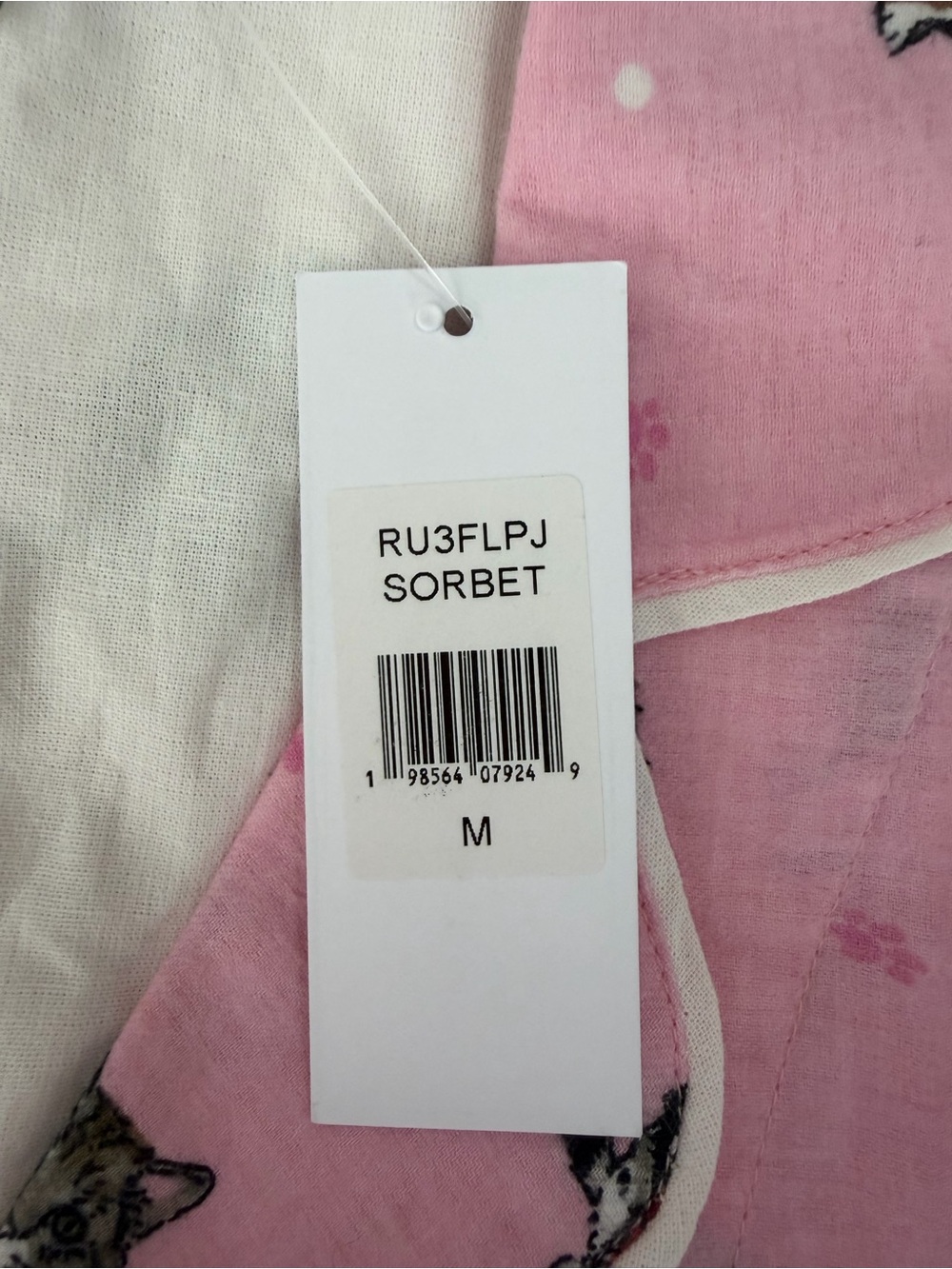 PJ Salvage Lightweight Flannel Pajama Set Cats Coffee Pink Womens M Button front - Picture 3 of 10